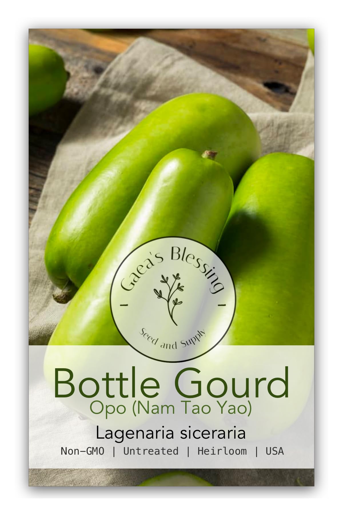 Gaea's Blessing Seeds - Bottle Gourd Seeds - Heirloom Non-GMO Seeds with Easy to Follow Planting Instructions
