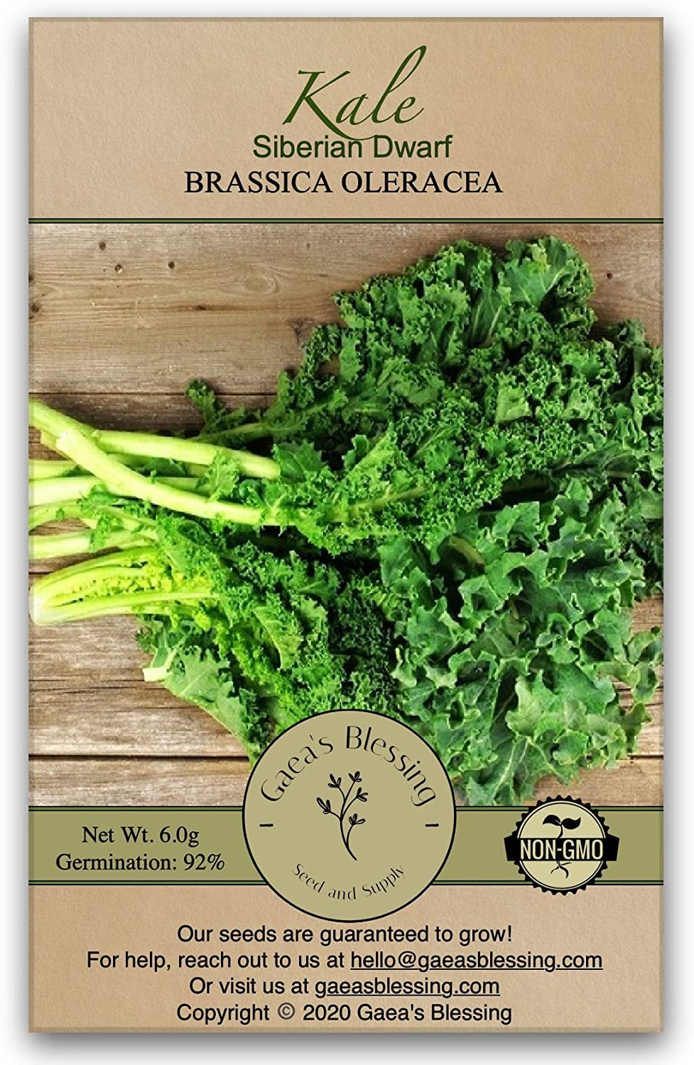 Gaea's Blessing Seeds - Kale Seeds - Non-GMO Seeds with Easy to Follow Planting Instructions - Open Pollinated, Untreated Heirloom